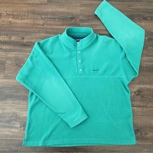 Retro 1990s Patagonia Fleece Pullover: 4 Snap Micro D-Luxe fall 1998 baggy fit